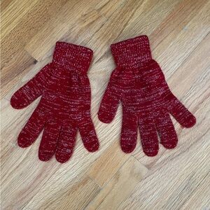 Red winter gloves